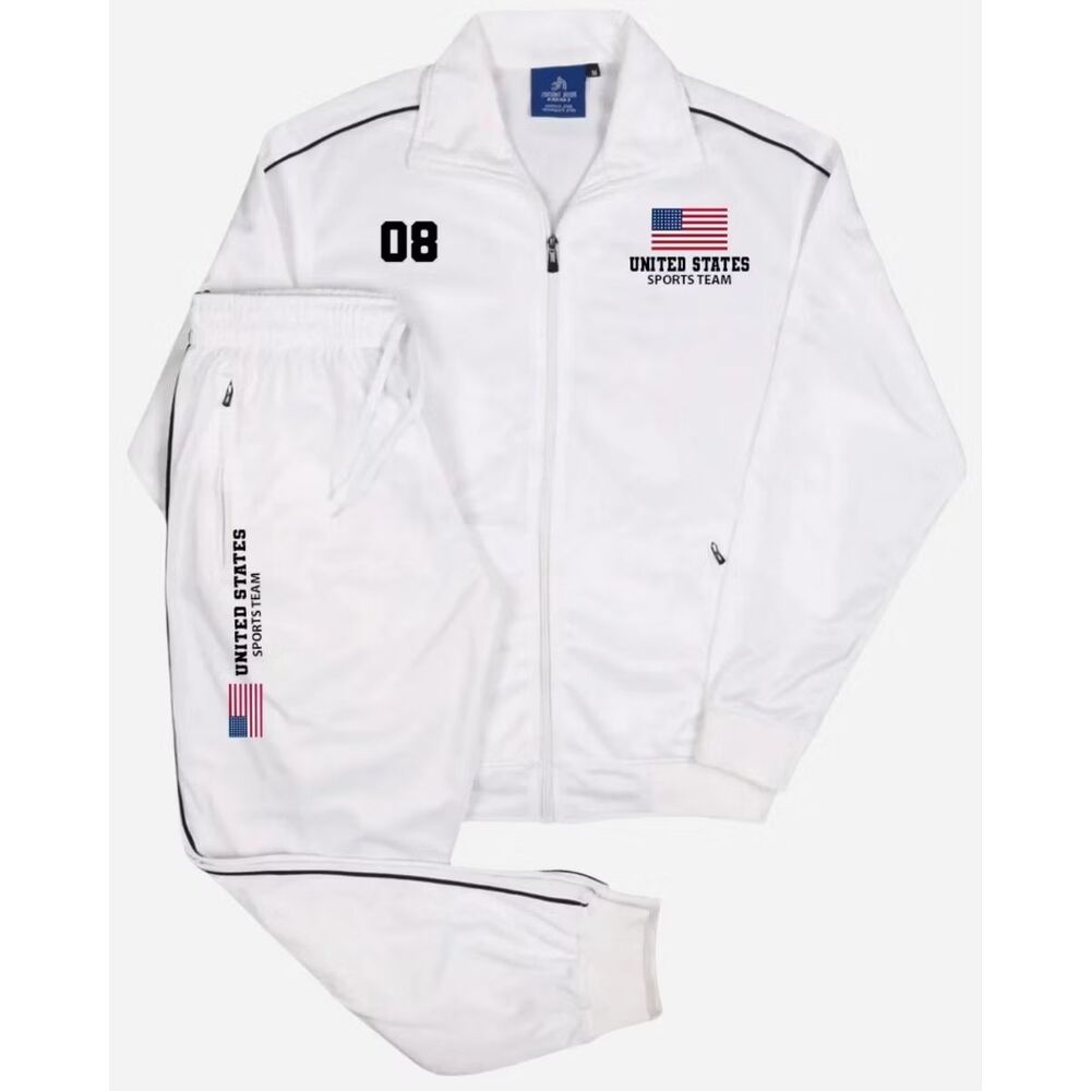 Royal Threads Men's US Sports Team Tracksuit White 4XL NEW